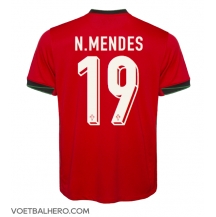 Portugal Nuno Mendes #19 Thuis tenue EK 2024 Korte Mouwen