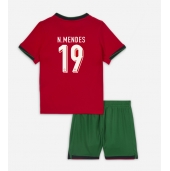 Portugal Nuno Mendes #19 Thuis tenue Kids EK 2024 Korte Mouwen (+ broek)