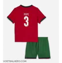 Portugal Pepe #3 Thuis tenue Kids EK 2024 Korte Mouwen (+ broek)