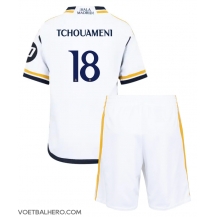 Real Madrid Aurelien Tchouameni #18 Thuis tenue Kids 2023-24 Korte Mouwen (+ broek)