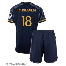 Real Madrid Aurelien Tchouameni #18 Uit tenue Kids 2023-24 Korte Mouwen (+ broek)