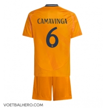 Real Madrid Eduardo Camavinga #6 Uit tenue Kids 2024-25 Korte Mouwen (+ broek)