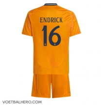 Real Madrid Endrick #16 Uit tenue Kids 2024-25 Korte Mouwen (+ broek)