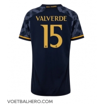 Real Madrid Federico Valverde #15 Uit tenue Dames 2023-24 Korte Mouwen