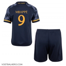 Real Madrid Kylian Mbappe #9 Uit tenue Kids 2023-24 Korte Mouwen (+ broek)