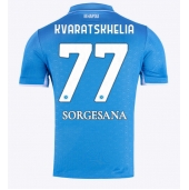 SSC Napoli Khvicha Kvaratskhelia #77 Thuis tenue 2024-25 Korte Mouwen