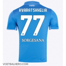 SSC Napoli Khvicha Kvaratskhelia #77 Thuis tenue 2024-25 Korte Mouwen