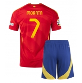 Spanje Alvaro Morata #7 Thuis tenue Kids EK 2024 Korte Mouwen (+ broek)