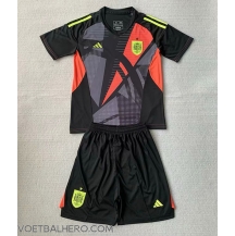 Spanje Keeper Thuis tenue Kids EK 2024 Korte Mouwen (+ broek)