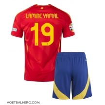 Spanje Lamine Yamal #19 Thuis tenue Kids EK 2024 Korte Mouwen (+ broek)