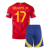 Spanje Nico Williams #17 Thuis tenue Kids EK 2024 Korte Mouwen (+ broek)