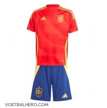 Spanje Thuis tenue Kids EK 2024 Korte Mouwen (+ broek)