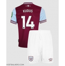 West Ham United Mohammed Kudus #14 Thuis tenue Kids 2024-25 Korte Mouwen (+ broek)